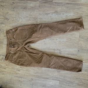 Levis size 29 waist, cropped corduroy, tan jeans